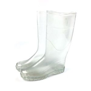 clear rubber boots